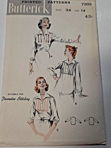 Butterick 7989 bib blouse - bib,