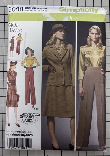 Simplicity pattern 3688 1940s - simplicity,